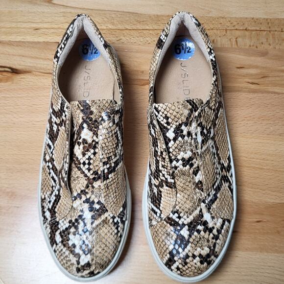 J/Slides Heidi Slip-On Round toe Platform Sneaker Python Snake Print Size 6.5 - Picture 4 of 13